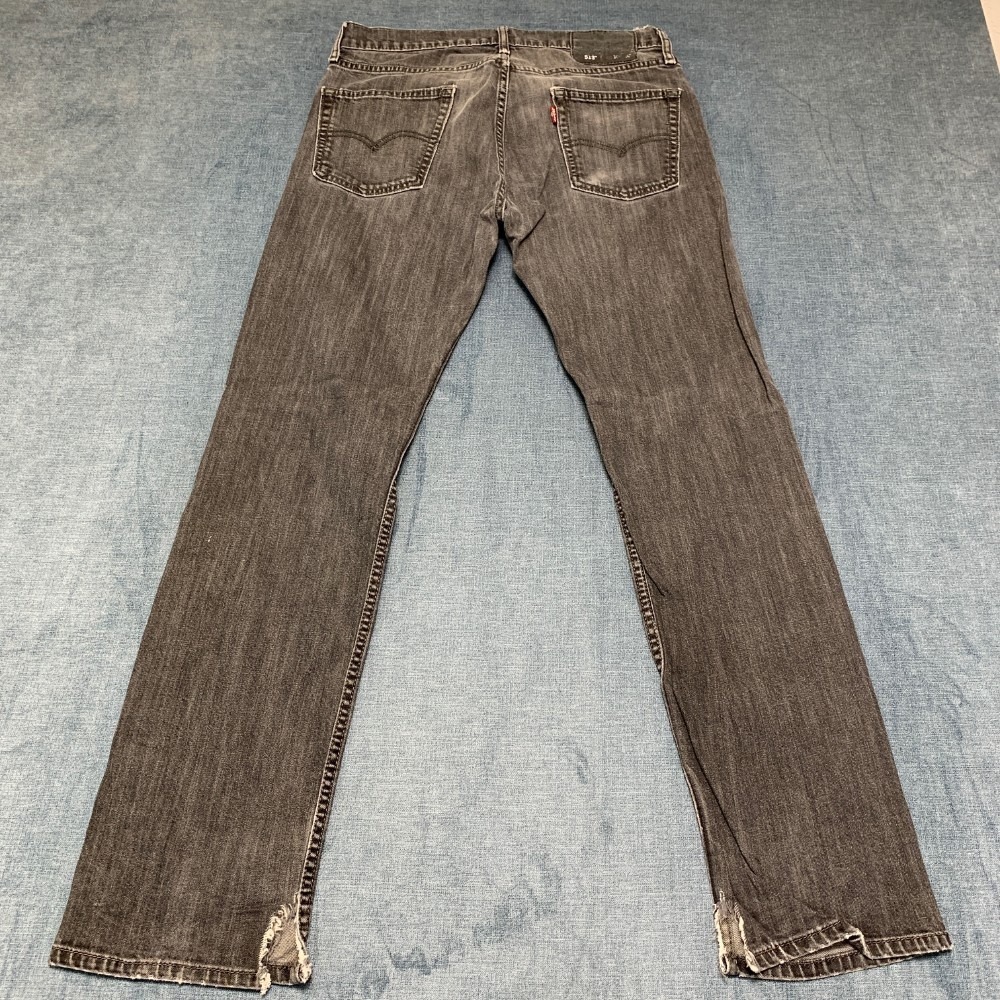 Levi's 513 Jeans Mens 30x32 Gray Denim Distressed Light Wash Slim Straight Leg